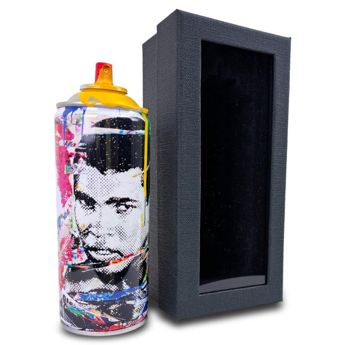 Mr Brainwash, "Champ - YELLOW" Hand Painted Limited Edition Spray Can, Numbered with Certificate of Authenticity.