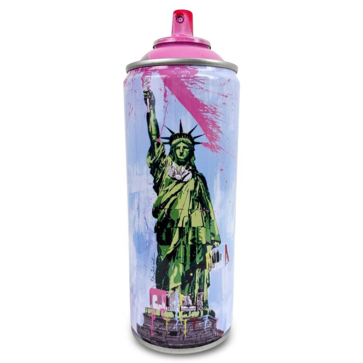 Mr Brainwash, "Liberty - PINK" Hand Painted Limited Edition Spray Can, Numbered and Signed with Certificate of Authenticity.