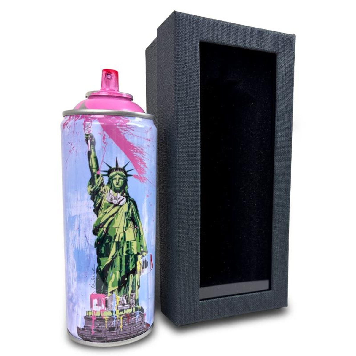 Mr Brainwash, "Liberty - PINK" Hand Painted Limited Edition Spray Can, Numbered and Signed with Certificate of Authenticity.