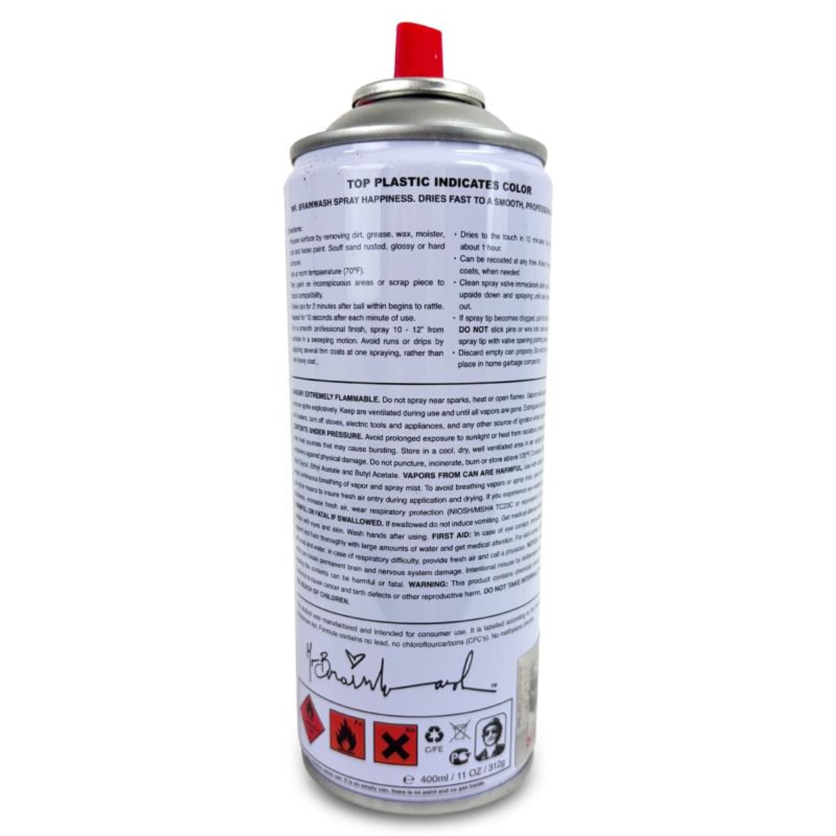 Mr Brainwash, "Love is the Answer - RED" Hand Painted Limited Edition Spray Can, Numbered and Signed with Certificate of Authenticity.