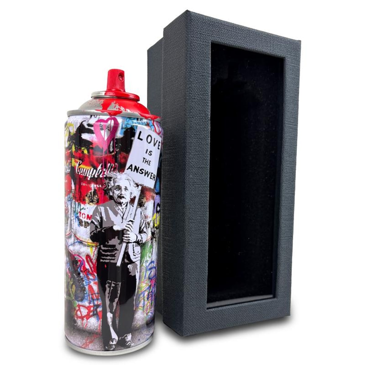 Mr Brainwash, "Love is the Answer - RED" Hand Painted Limited Edition Spray Can, Numbered and Signed with Certificate of Authenticity.