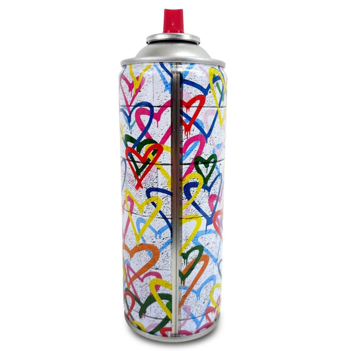 Mr Brainwash, "Hearts Spray - BLUE" Hand Painted Limited Edition Spray Can, Numbered with Certificate of Authenticity.