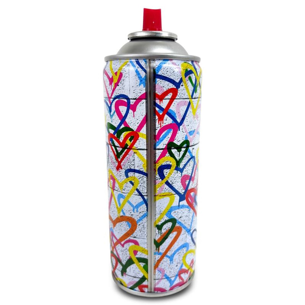 Mr Brainwash, "Hearts Spray - CYAN" Hand Painted Limited Edition Spray Can, Numbered with Certificate of Authenticity.