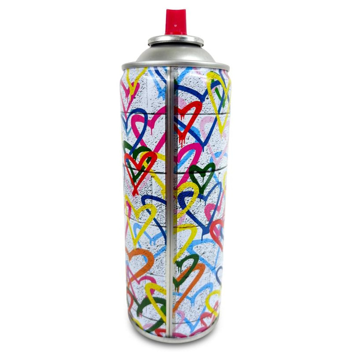 Mr Brainwash, "Hearts Spray - PINK" Hand Painted Limited Edition Spray Can, Numbered with Certificate of Authenticity.