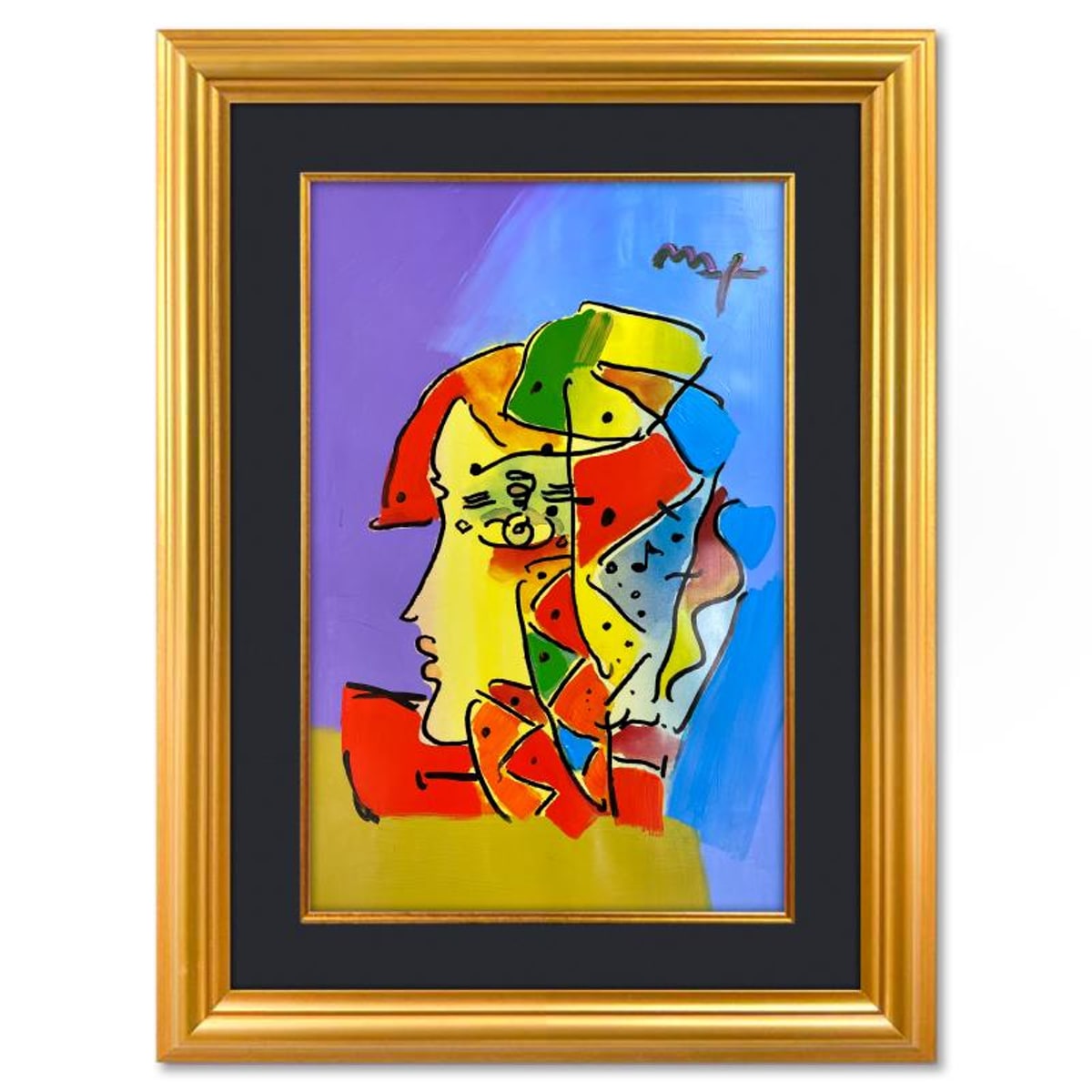 Peter Max (1937-2026), "Billboard Centenial" Framed One-of-a-Kind Mixed Media, Hand Signed with Registration Number Certifying Authenticity.