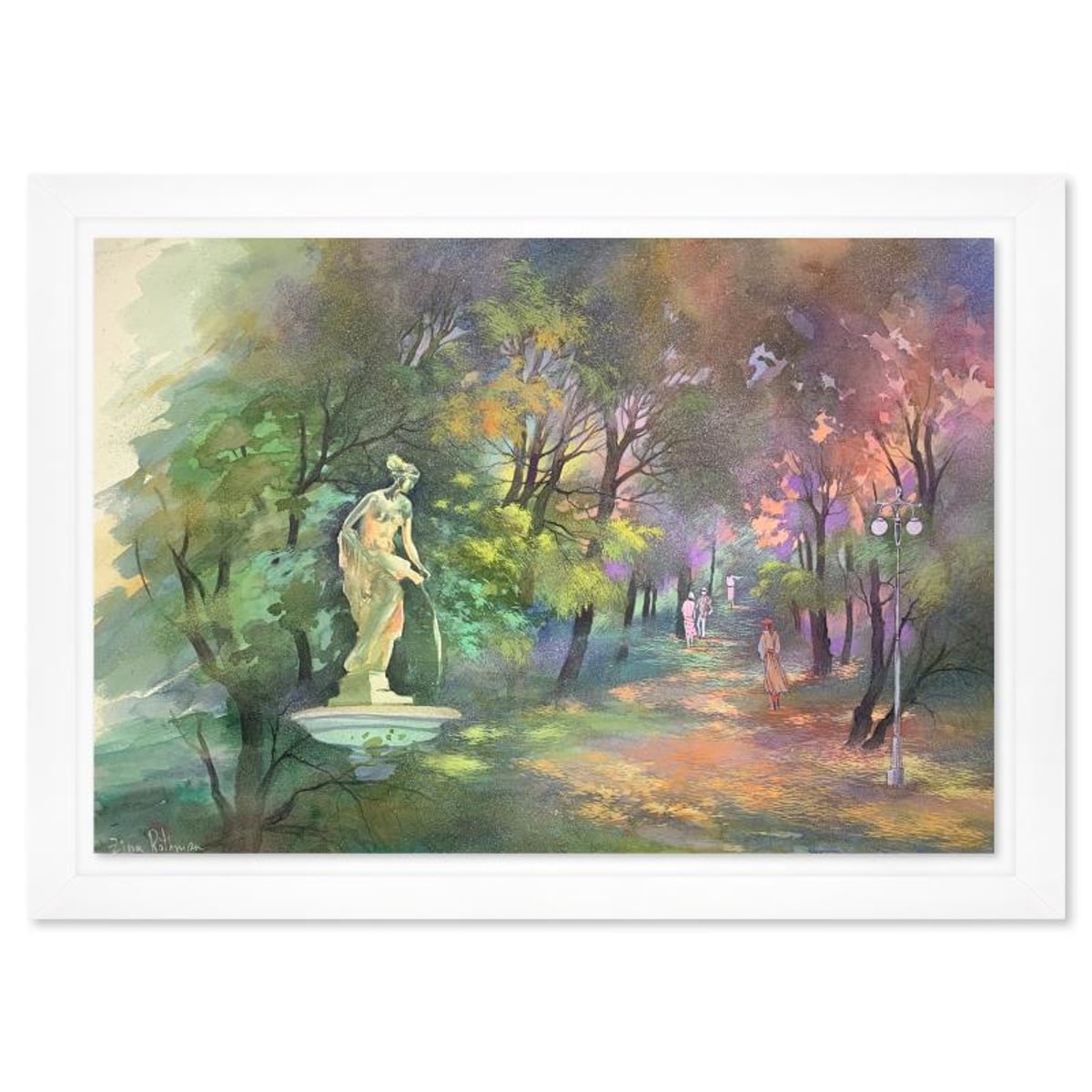 Zina Roitman, Framed Hand Signed Original Painting with Letter of Authenticity.