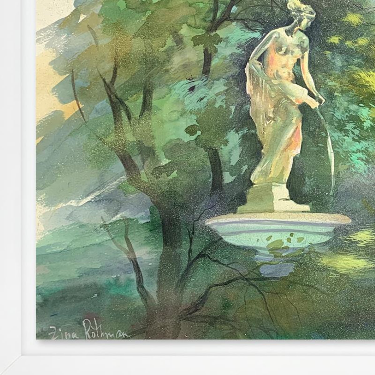 Zina Roitman, Framed Hand Signed Original Painting with Letter of Authenticity.