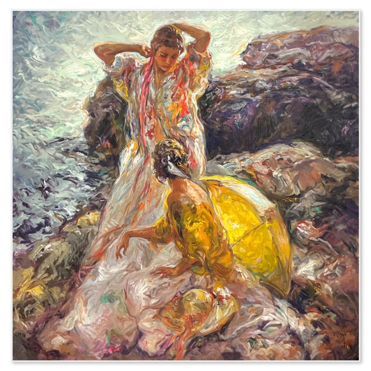 Royo, "Calla En Mallorca" Limited Edition Printer's Proof on Clay-Board (34" x 34"), Numbered 1/3 and Hand Signed with Letter of Authenticity.