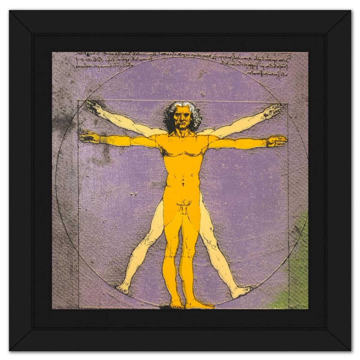 Steve Kaufman (1960-2010), "Vitruvian Man" Framed Hand Embellished Limited Edition Silscreen, Numbered 3/50 Inverso and Hand Signed with Letter of Authenticity