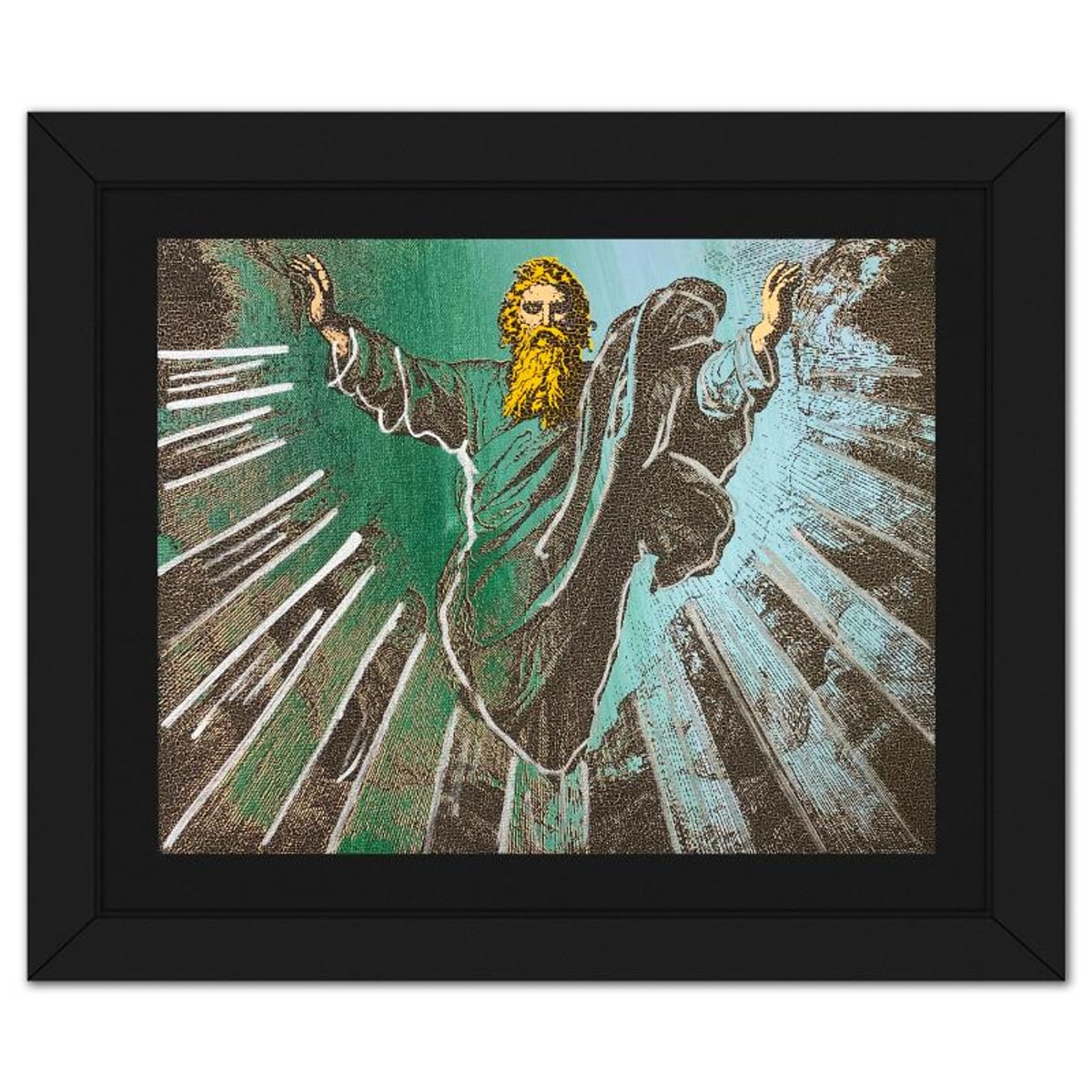Steve Kaufman (1960-2010), "The Creation" Framed Hand Embellished Limited Edition Silscreen, Numbered 4/50 Inverso and Hand Signed with Letter of Authenticity