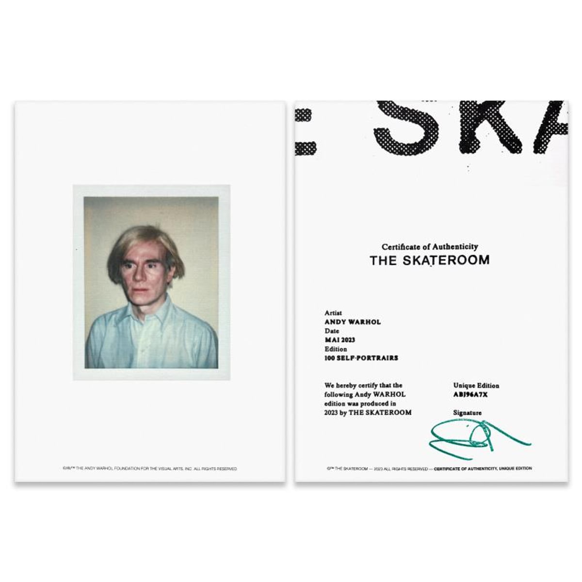 Andy Warhol (1928-1987), "Self-Portrait (Orange)" Framed One-of-a-Kind Unique Edition Skateboard, Signed Inverso with Certificate of Authenticity.