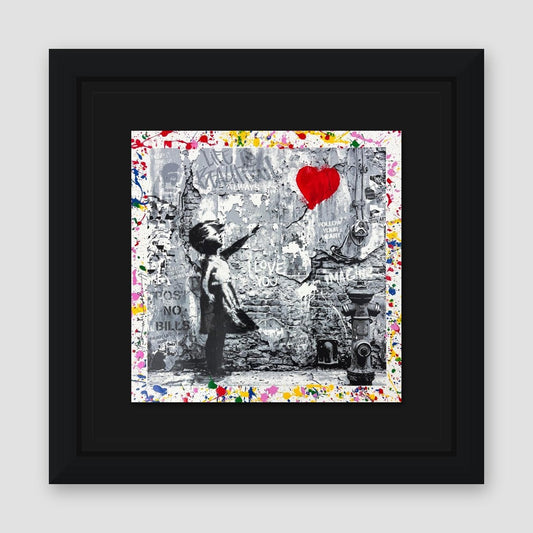 Mr. Brainwash, "Love Forever" Framed Unique (UNQ) Mixed Media, Hand Signed with Certificate of Authenticity.