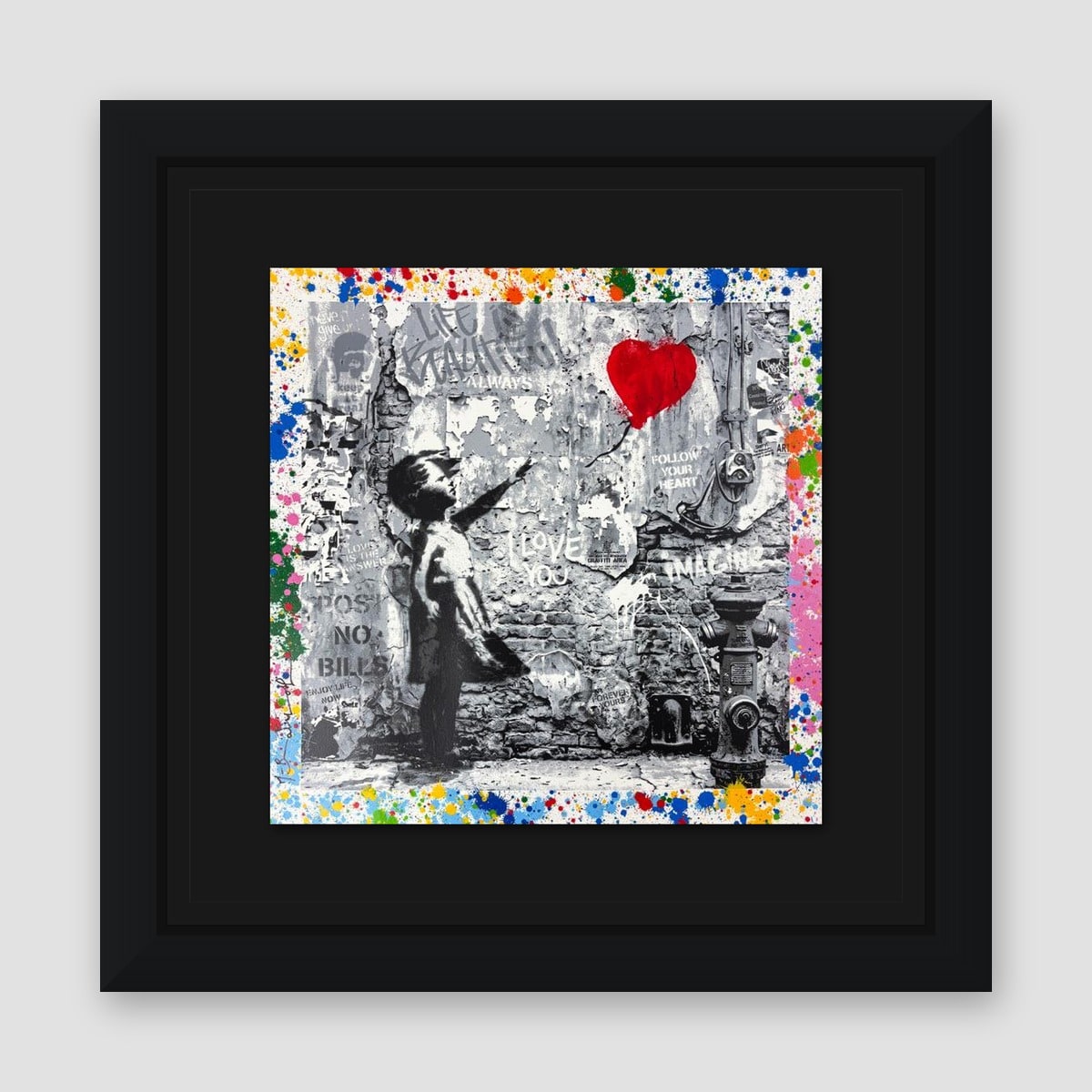 Mr. Brainwash, "Love Forever" Framed Unique (UNQ) Mixed Media, Hand Signed with Certificate of Authenticity.