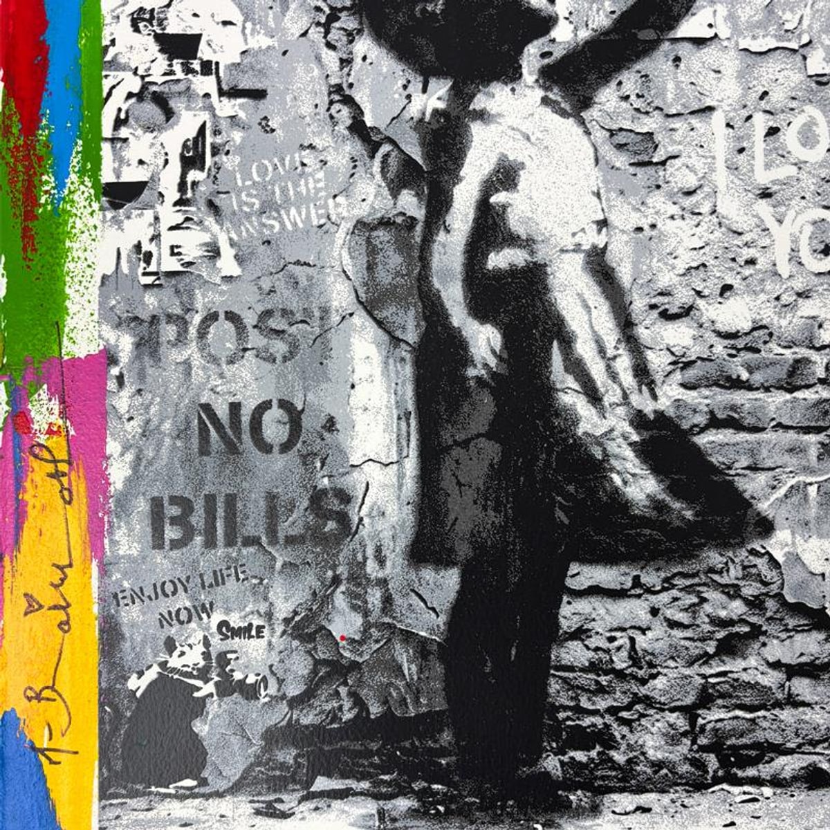 Mr. Brainwash, "Love Forever" Framed Unique (UNQ) Mixed Media, Hand Signed with Certificate of Authenticity.