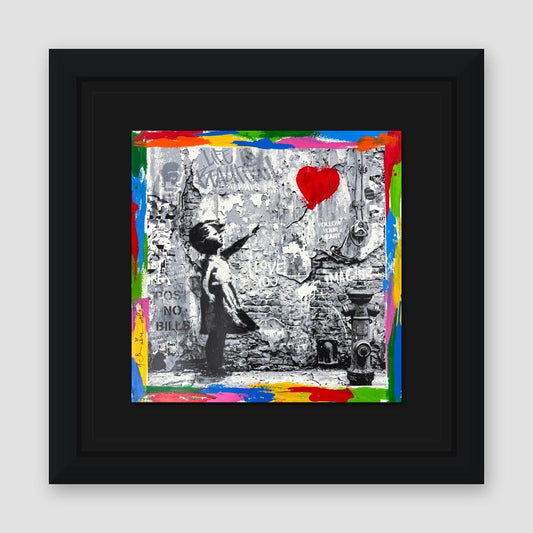 Mr. Brainwash, "Love Forever" Framed Unique (UNQ) Mixed Media, Hand Signed with Certificate of Authenticity.