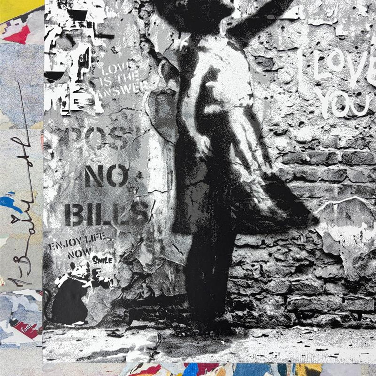 Mr. Brainwash, "Love Forever" Framed Unique (UNQ) Mixed Media, Hand Signed with Certificate of Authenticity.