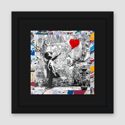Mr. Brainwash, "Love Forever" Framed Unique (UNQ) Mixed Media, Hand Signed with Certificate of Authenticity.