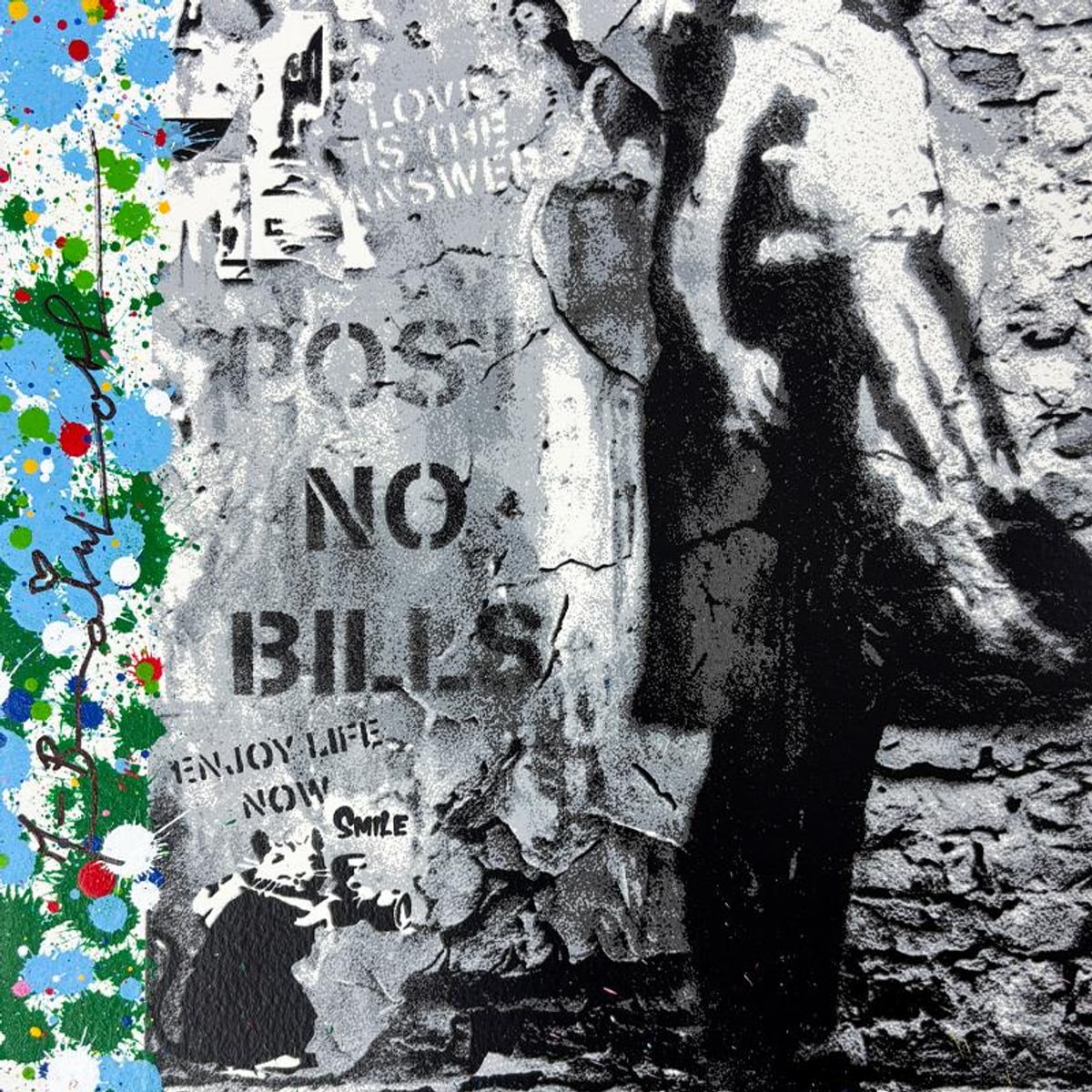 Mr. Brainwash, "Love Forever" Framed Unique (UNQ) Mixed Media, Hand Signed with Certificate of Authenticity.