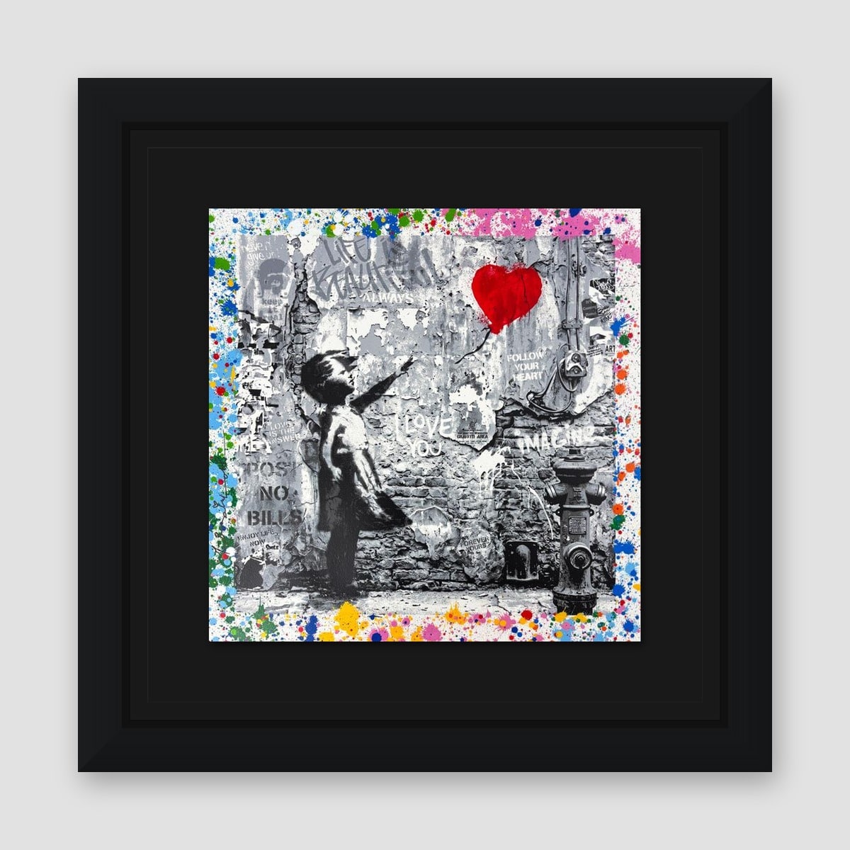 Mr. Brainwash, "Love Forever" Framed Unique (UNQ) Mixed Media, Hand Signed with Certificate of Authenticity.