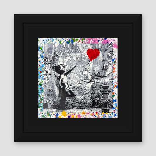 Mr. Brainwash, "Love Forever" Framed Unique (UNQ) Mixed Media, Hand Signed with Certificate of Authenticity.