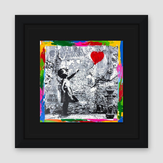 Mr. Brainwash, "Love Forever" Framed Unique (UNQ) Mixed Media, Hand Signed with Certificate of Authenticity.