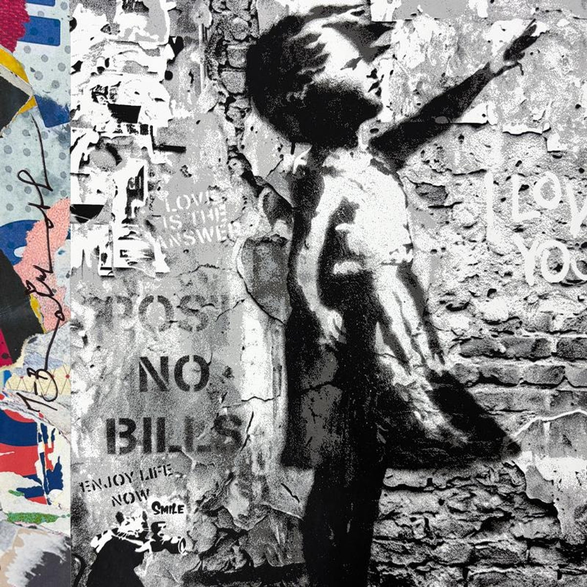 Mr. Brainwash, "Love Forever" Framed Unique (UNQ) Mixed Media, Hand Signed with Certificate of Authenticity.