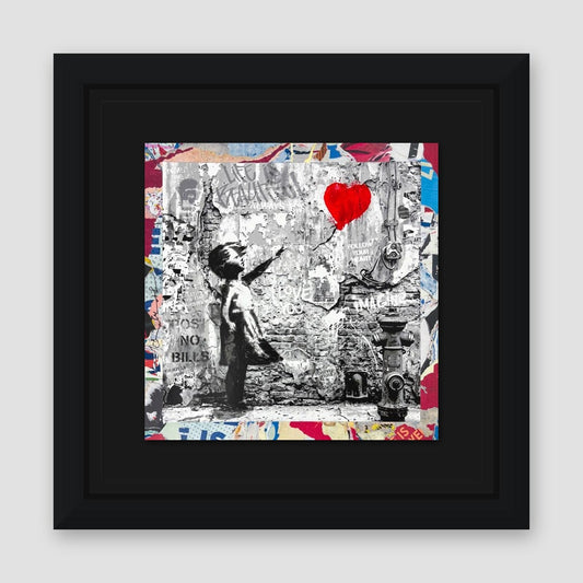 Mr. Brainwash, "Love Forever" Framed Unique (UNQ) Mixed Media, Hand Signed with Certificate of Authenticity.