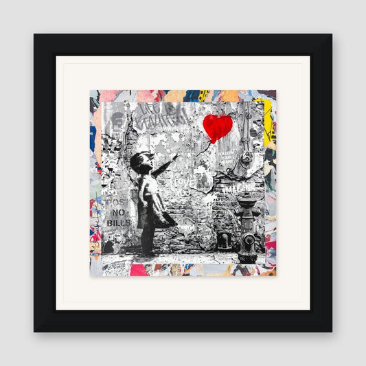 Mr. Brainwash, "Love Forever" Framed Unique (UNQ) Mixed Media, Hand Signed with Certificate of Authenticity.