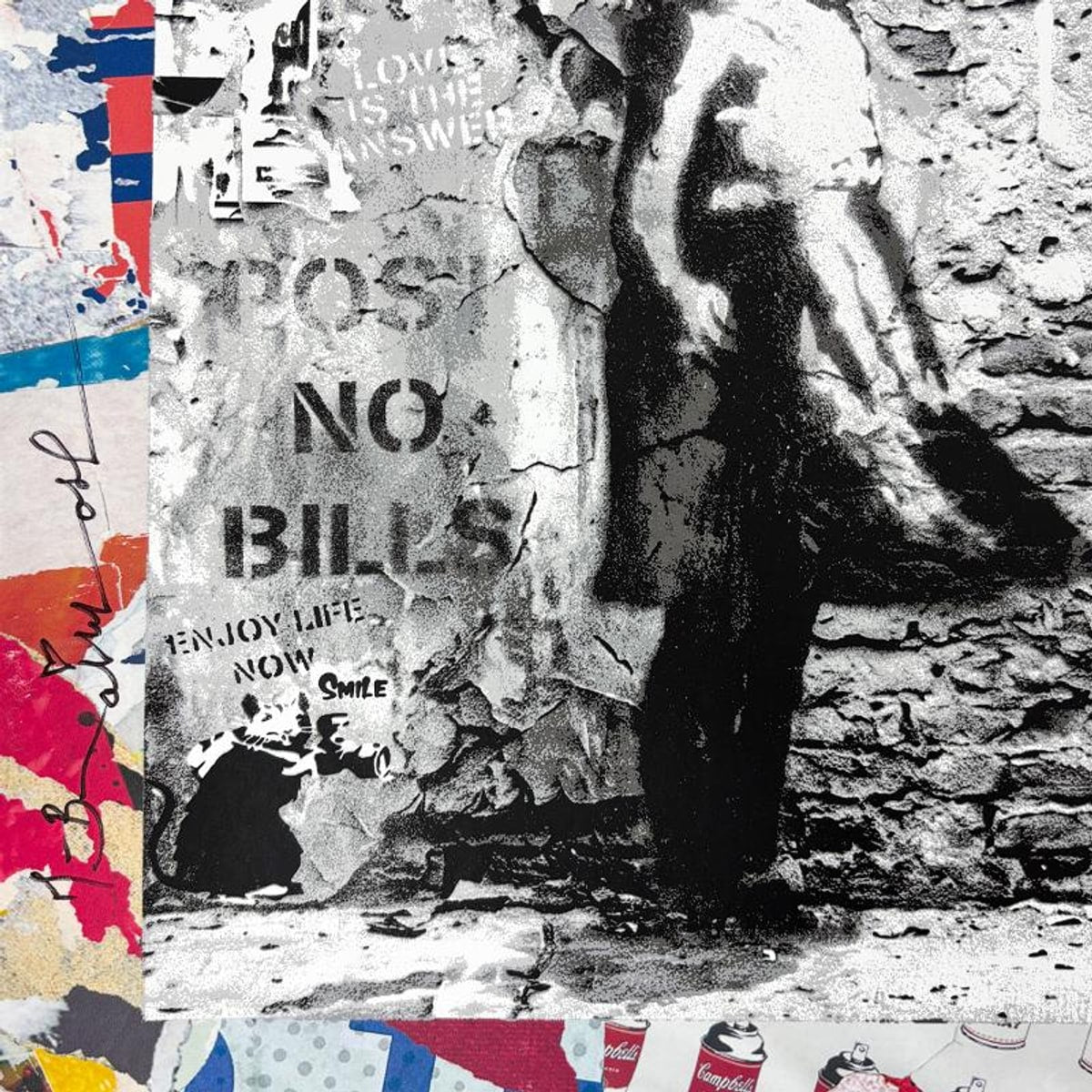 Mr. Brainwash, "Love Forever" Framed Unique (UNQ) Mixed Media, Hand Signed with Certificate of Authenticity.