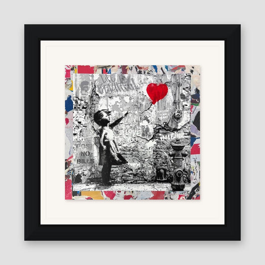 Mr. Brainwash, "Love Forever" Framed Unique (UNQ) Mixed Media, Hand Signed with Certificate of Authenticity.