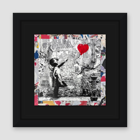 Mr. Brainwash, "Love Forever" Framed Unique (UNQ) Mixed Media, Hand Signed with Certificate of Authenticity.