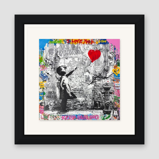Mr. Brainwash, "Love Forever" Framed Mixed Media Original, Hand Signed with Certificate of Authenticity.