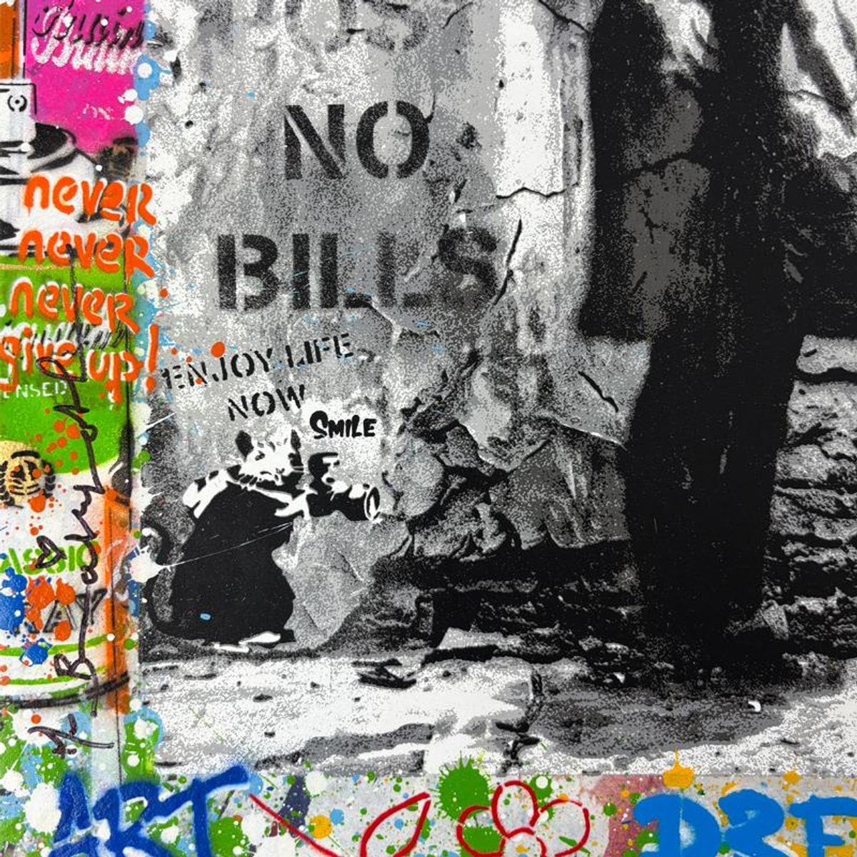 Mr. Brainwash, "Love Forever" Framed Mixed Media Original, Hand Signed with Certificate of Authenticity.