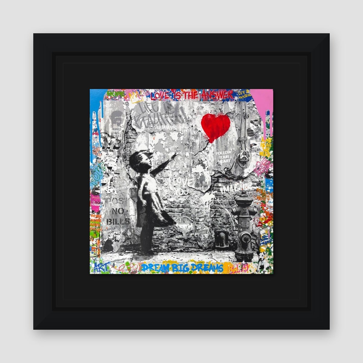 Mr. Brainwash, "Love Forever" Framed Mixed Media Original, Hand Signed with Certificate of Authenticity.