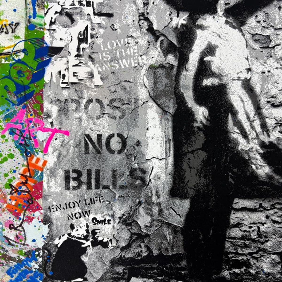 Mr. Brainwash, "Love Forever" Framed Mixed Media Original, Hand Signed with Certificate of Authenticity.