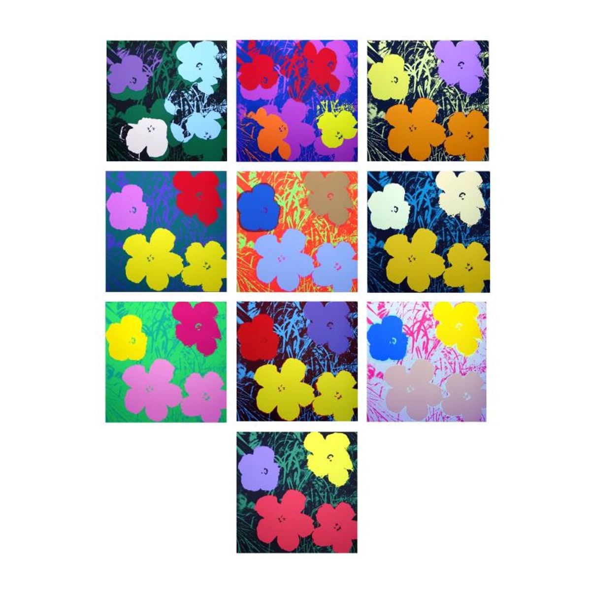 Andy Warhol (1928-1987), "Flowers Portfolio" Suite of 10 Silk Screen Prints from Sunday B Morning.