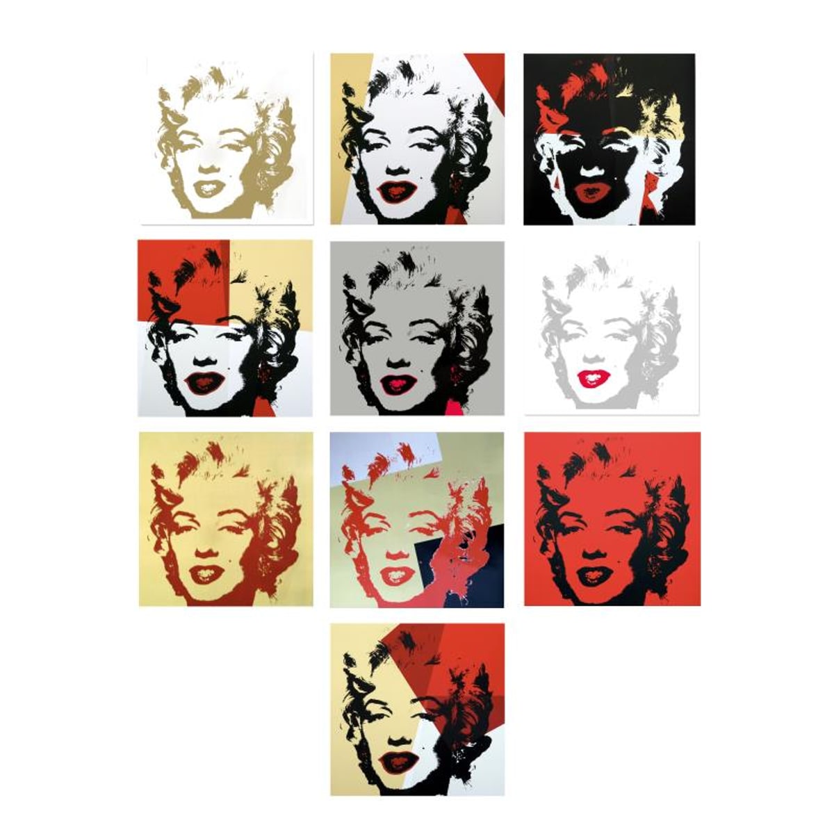 Andy Warhol (1928-1987), "Golden Marilyn Portfolio" Limited Edition Suite of 10 Silk Screen Prints from Sunday B Morning.