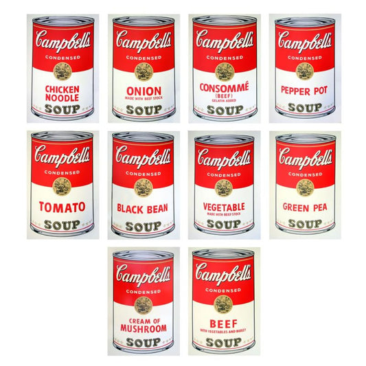 Andy Warhol (1928-1987), "Soup Can Series I" Suite of 10 Silk Screen Prints from Sunday B Morning.