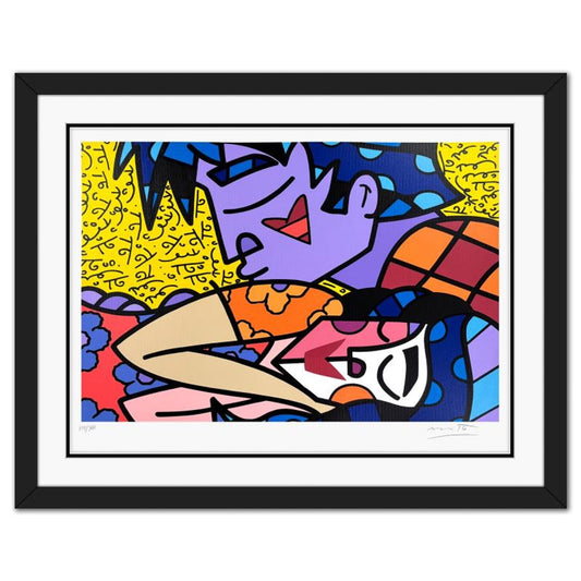 Britto, "Sleep Well" Framed Limited Edition Serigraph, Numbered and Hand Signed with Letter of Authenticity.