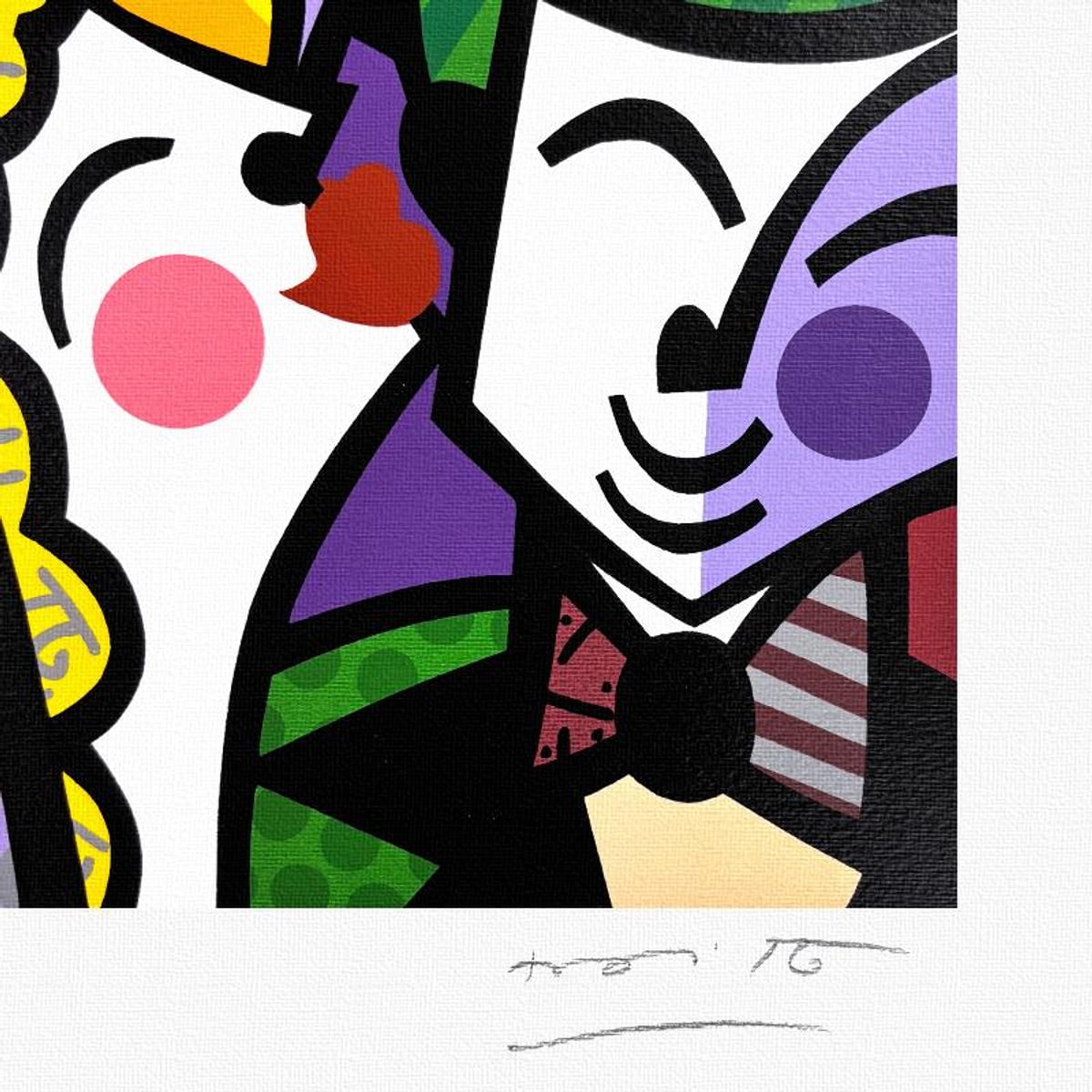 Britto, "Celebration" Framed Limited Edition Serigraph, Numbered and Hand Signed with Letter of Authenticity.