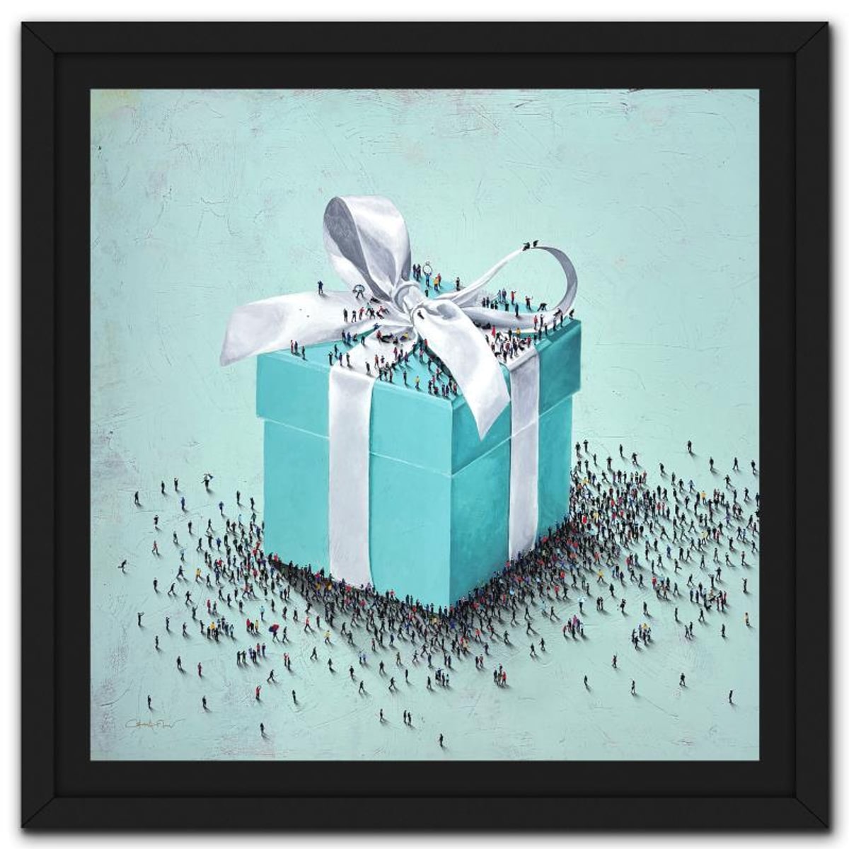 Craig Alan, "Populus: Little Blue Box" Framed Limited Edition, Numbered and Hand Signed with Letter of Authenticity.