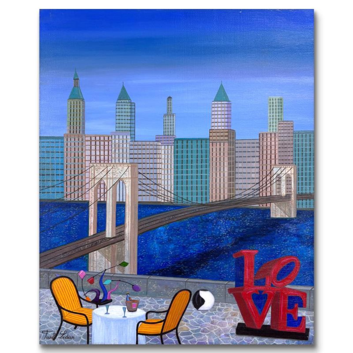 Fanch Ledan, "Paris Pont des Arts" Limited Edition Serigraph, AP Numbered and Hand Signed with Letter of Authenticity.