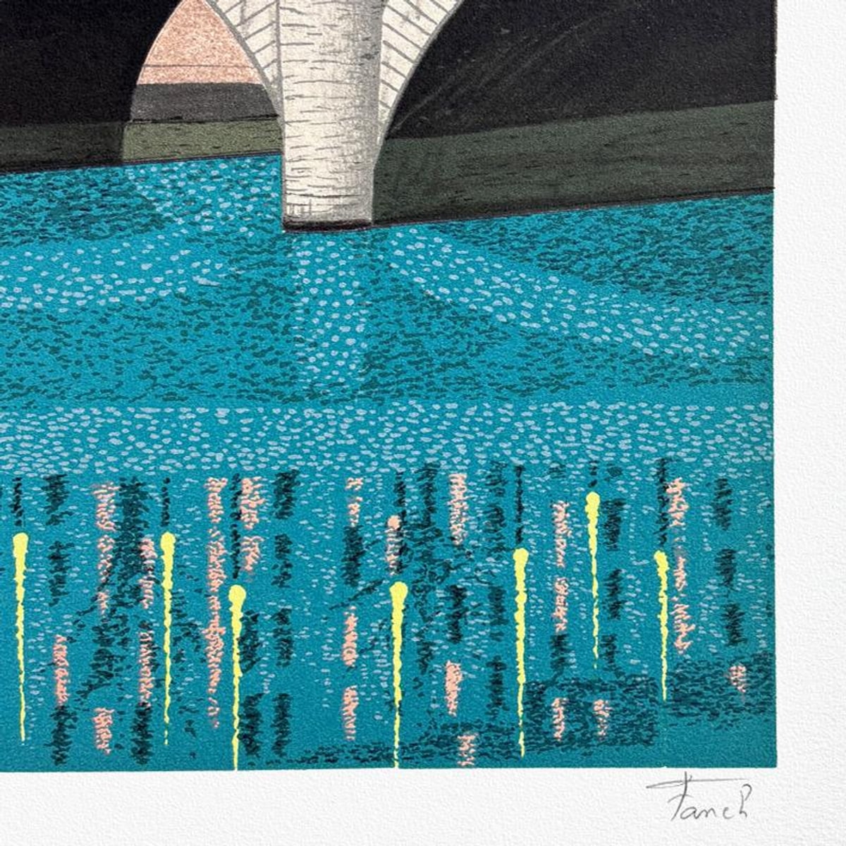 Fanch Ledan, "Sous les Ponts de Paris" Limited Edition Lithograph, PP Numbered and Hand Signed with Letter of Authenticity.