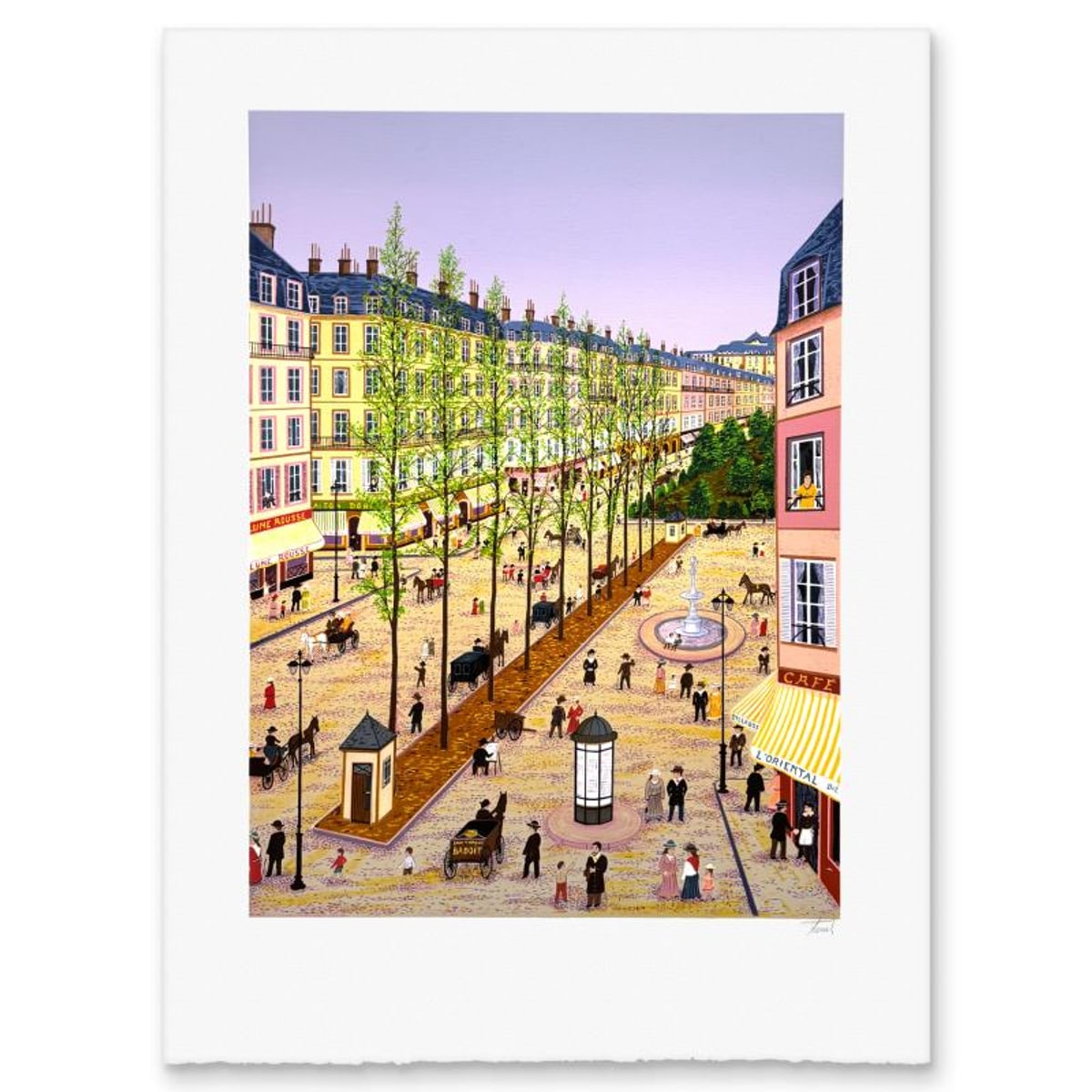 Fanch Ledan, "Les Grands Boulevards" Limited Edition Lithograph, Numbered and Hand Signed with Letter of Authenticity.