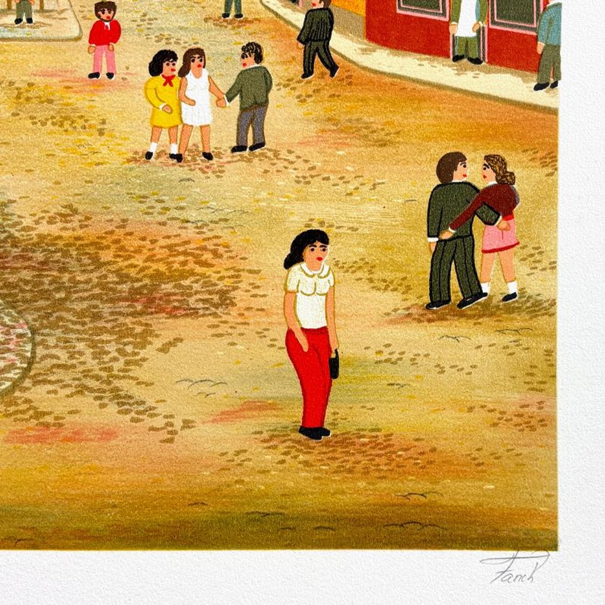 Fanch Ledan, "Place de Connascarpe" Limited Edition Lithograph, AP Numbered and Hand Signed with Letter of Authenticity.