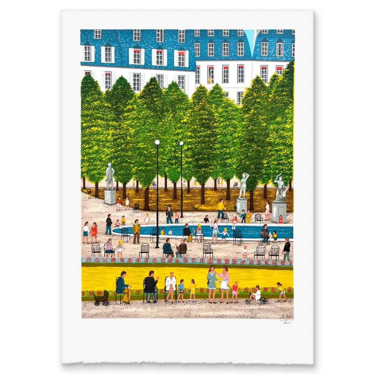 Fanch Ledan, "Le Grand Bassin" Limited Edition Lithograph, Numbered and Hand Signed with Letter of Authenticity.
