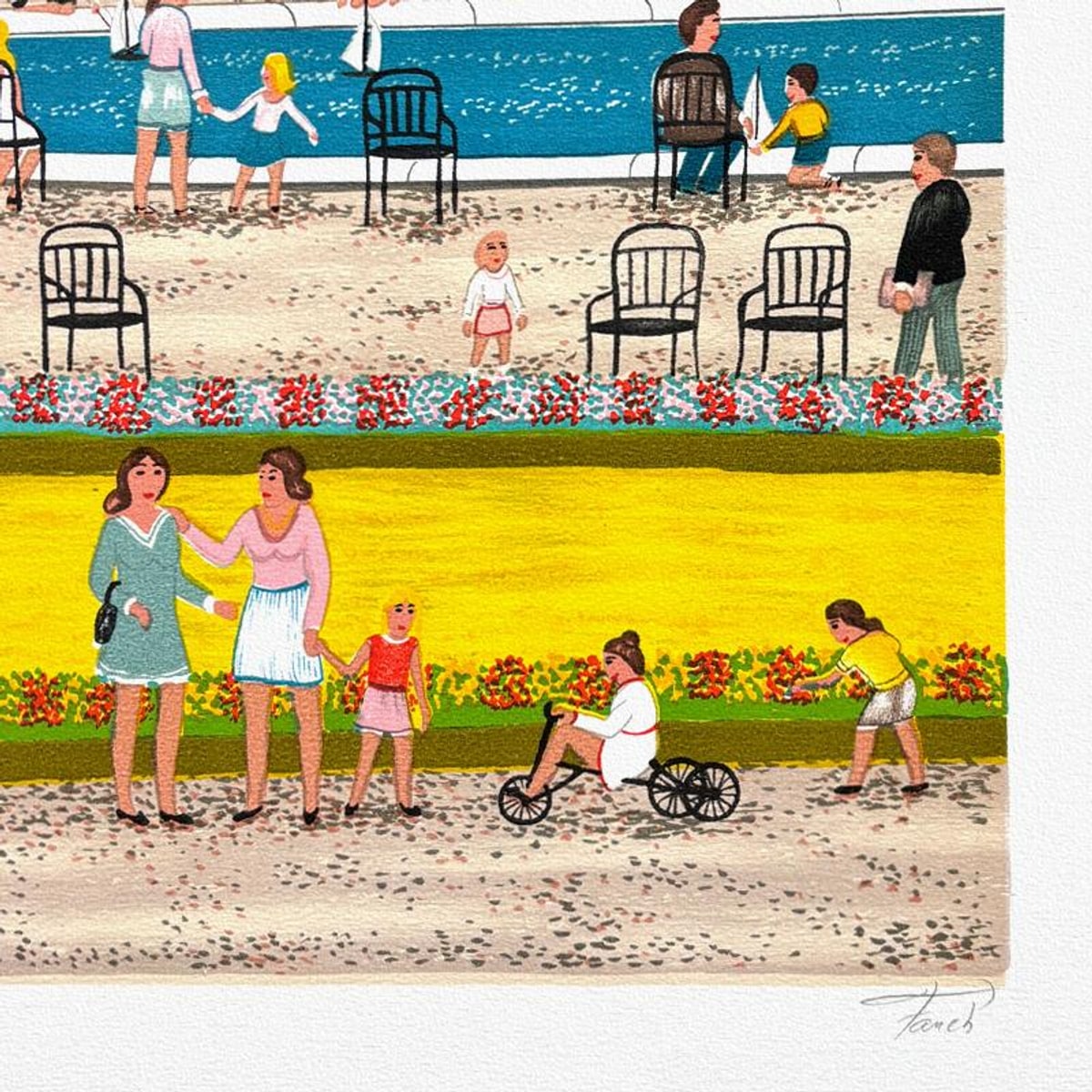 Fanch Ledan, "Le Grand Bassin" Limited Edition Lithograph, Numbered and Hand Signed with Letter of Authenticity.