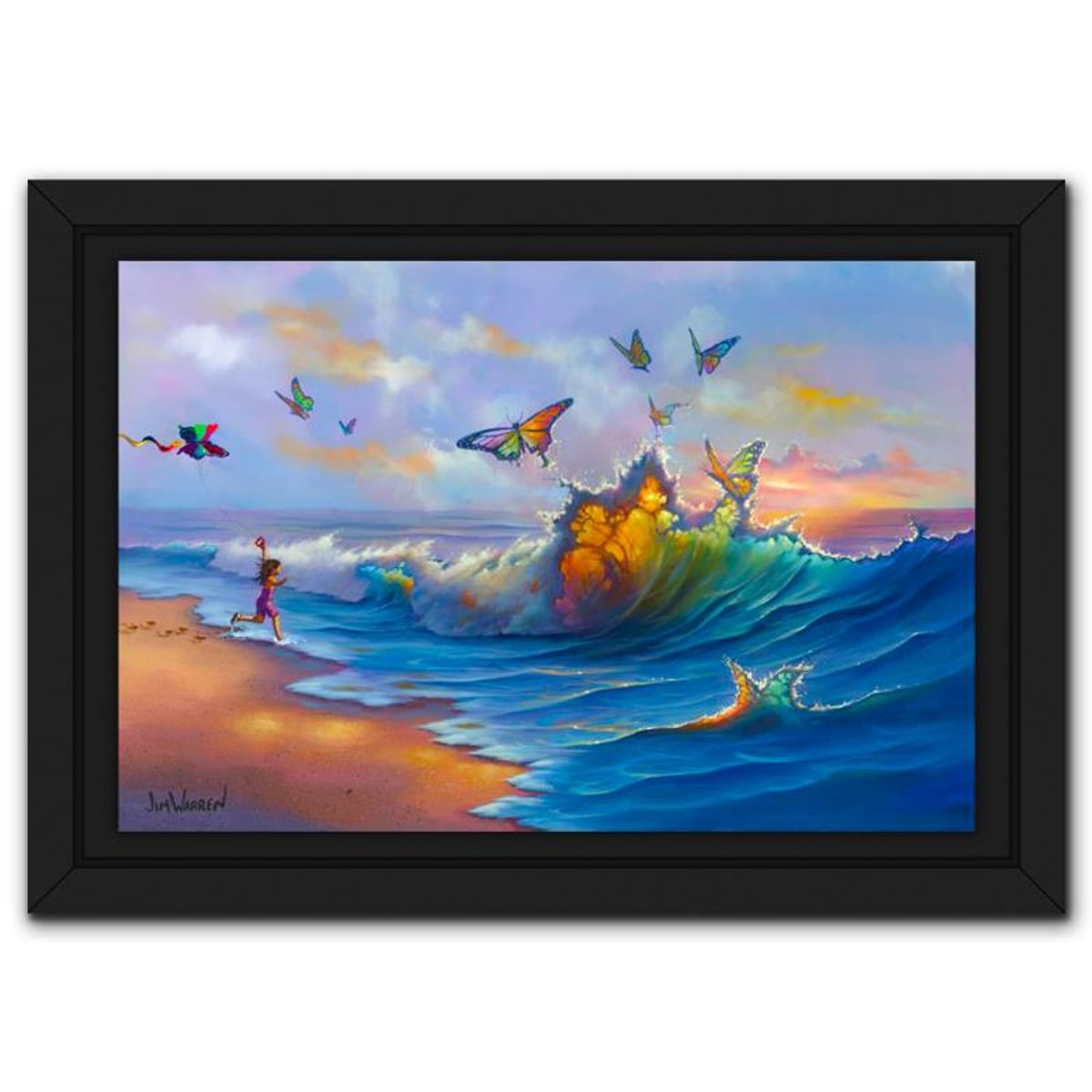 Jim Warren, "Inspiration" Framed Hand Signed, Artist Embellished AP Limited Edition Giclee on Canvas with Letter of Authenticity