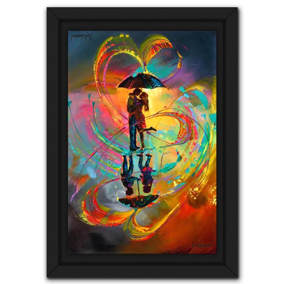 Jim Warren, "Romantic Survivors" Framed Hand Signed, Artist Embellished AP Limited Edition Giclee on Canvas with Letter of Authenticity