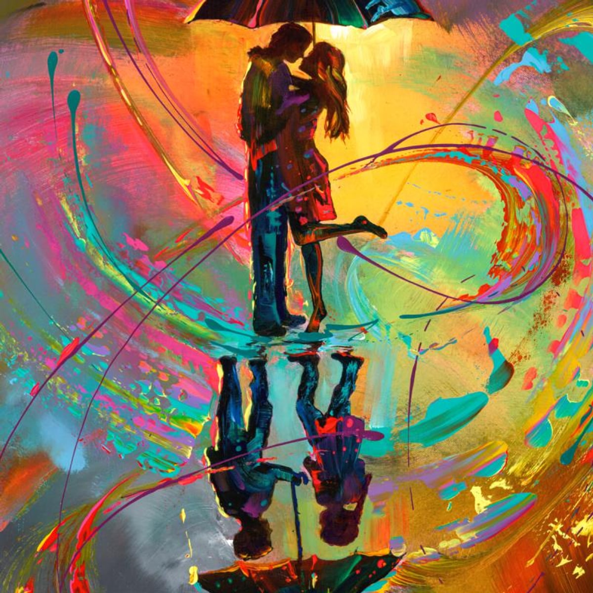 Jim Warren, "Romantic Survivors" Framed Hand Signed, Artist Embellished AP Limited Edition Giclee on Canvas with Letter of Authenticity